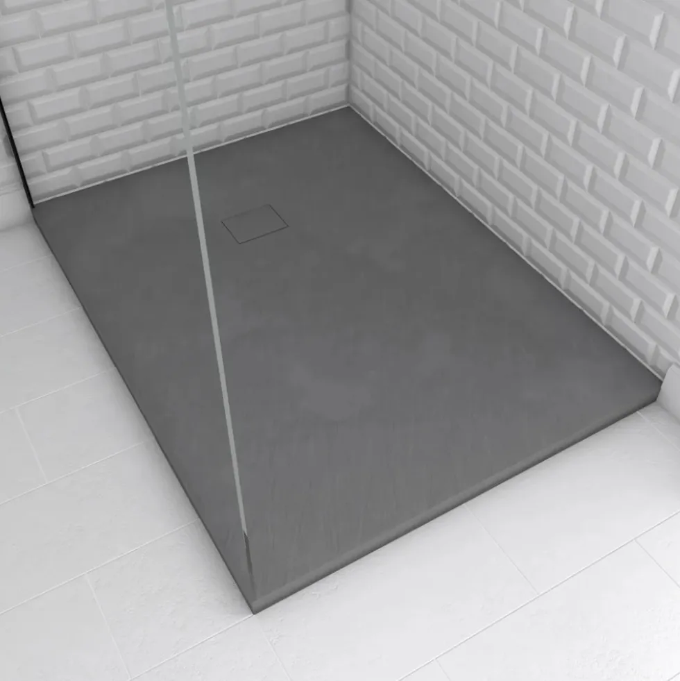 Receveur de douche effet pierre - ardoise gris - Stone 2 AURLANE
