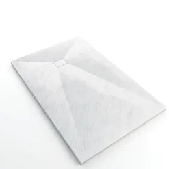 Receveur de douche effet pierre - ardoise blanc mat - Stone 2 AURLANE