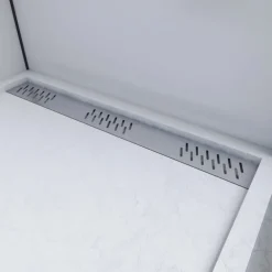 Receveur de douche effet pierre blanc - caniveau - Pedra AURLANE