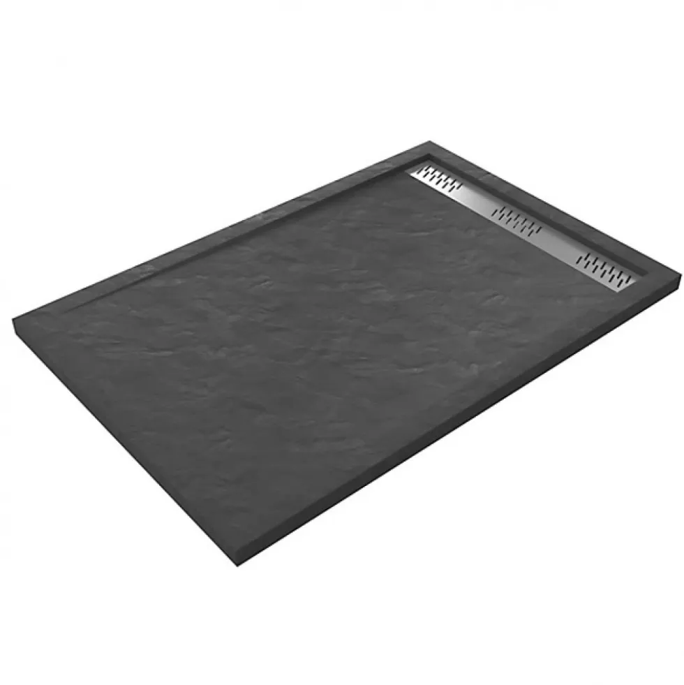 Receveur de douche effet pierre gris - caniveau - Pedra AURLANE