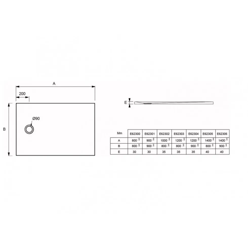 Receveur de douche extraplat antidérapant 160x80cm - texturé pierre blanc mat - Ipso JACOB DELAFON