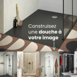 Receveur de douche extraplat antidérapant 160x80cm - texturé pierre blanc mat - Ipso JACOB DELAFON