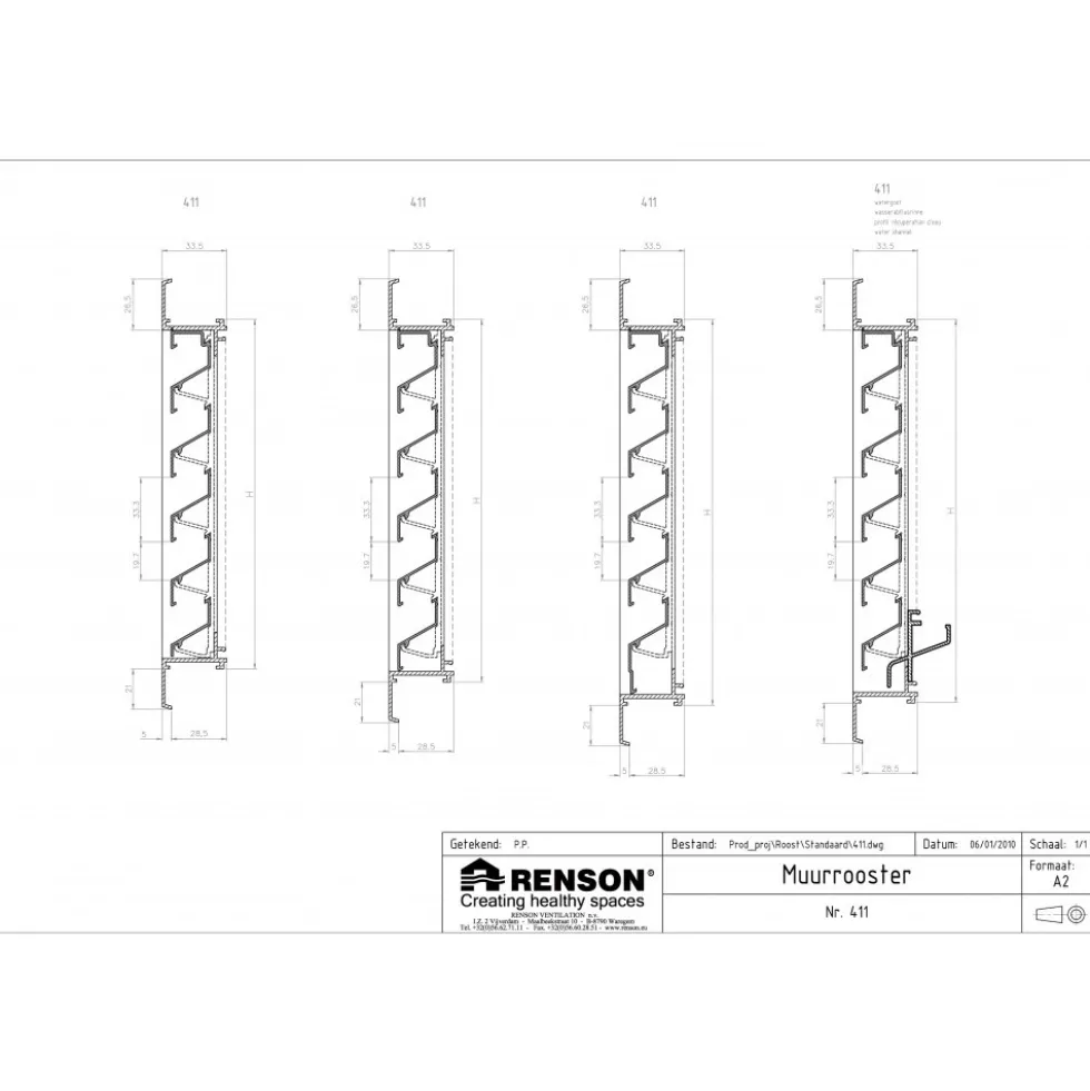 Ressort-clip 419 pour assemblage de grille 411 RENSON