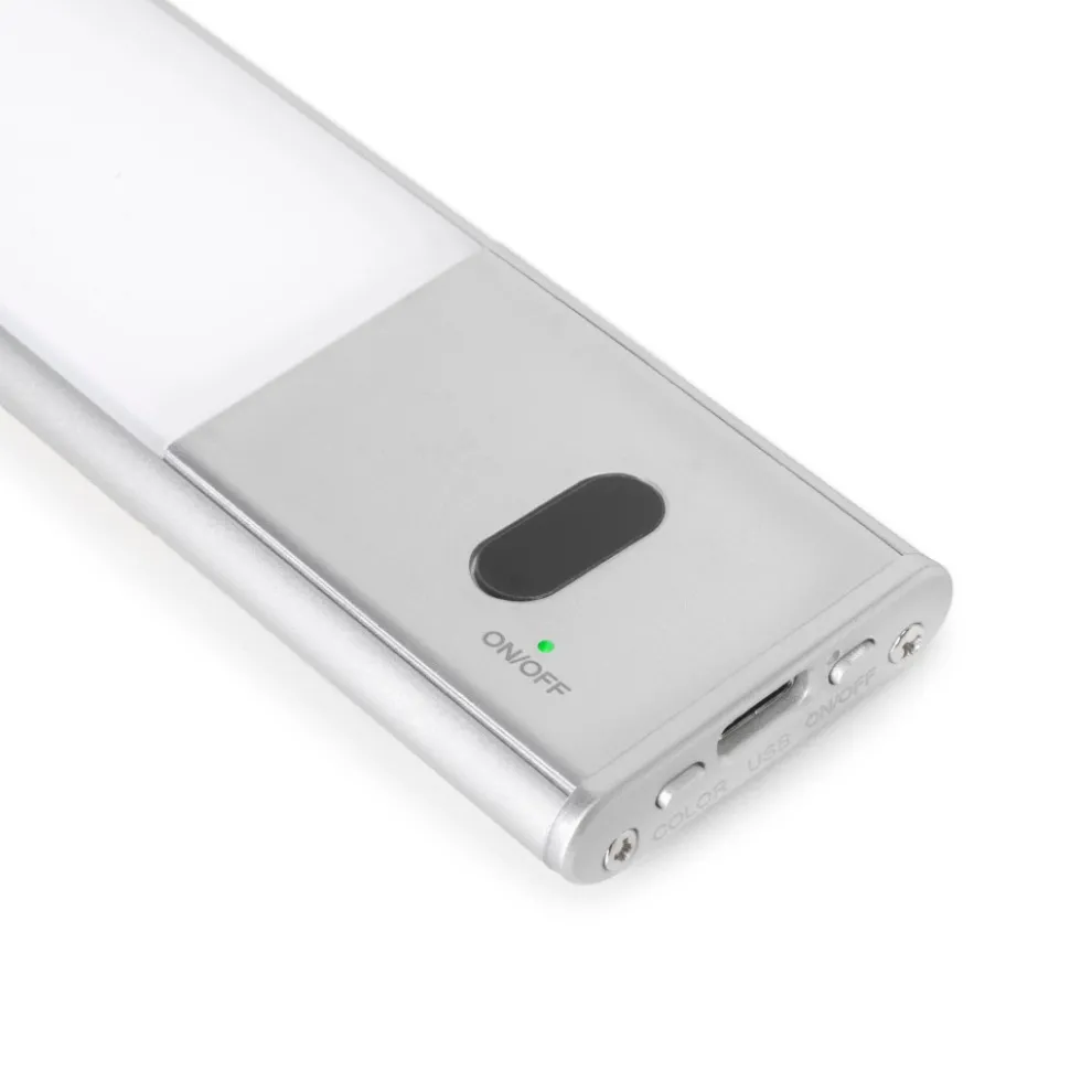 Réglette LED Kaus anodisé mat rechargeable par usb avec switch EMUCA