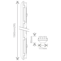 Réglette LED étanche IP66 à puissance réglable Avon Power Kosnic