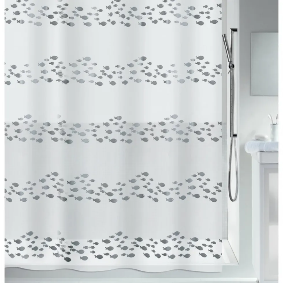 Rideau de douche - 120 x 200 cm - Argent - Polyester - Kos SPIRELLA