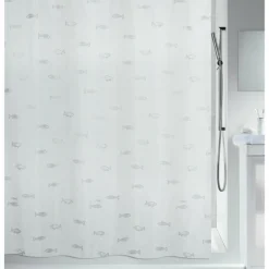 Rideau de douche - 240 x 200 cm - Argent - Polyester - KOS SPIRELLA