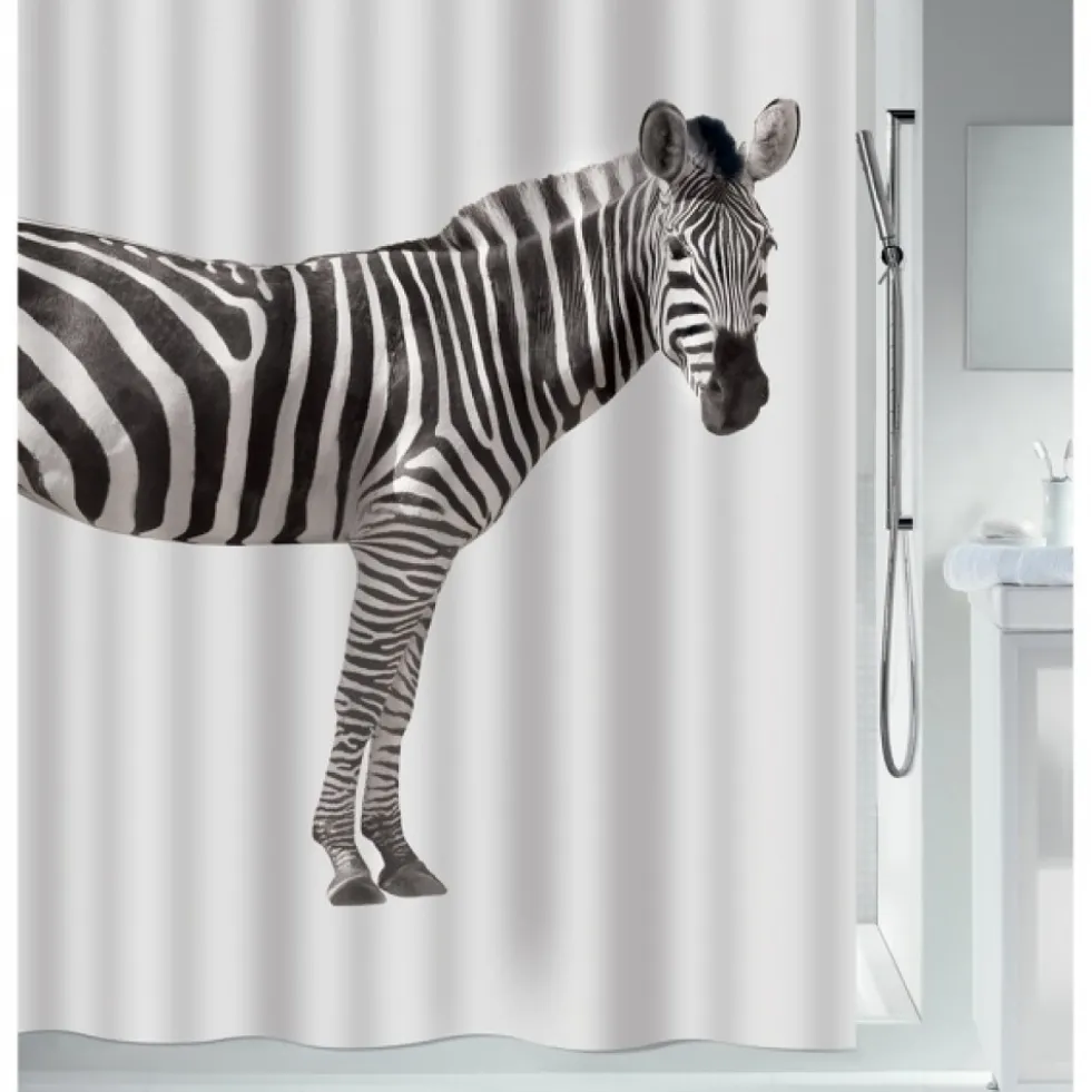 Rideau de douche - 180 x 200 cm - Blanc - Polyester - Zebra SPIRELLA