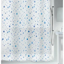 Rideau de douche - 180 x 200 cm - Bleu et Blanc - Peva - Waterdrop SPIRELLA
