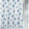 Rideau de douche - 180 x 200 cm - Bleu et Blanc - Polyester - Concha SPIRELLA
