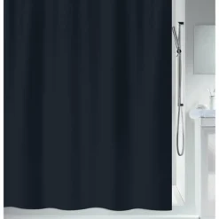 Rideau de douche - 180 x 200 cm - Noir - Polyester - Primo SPIRELLA