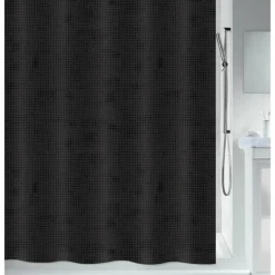 Rideau de douche - 120 x 200 cm - Noir - Polyester - GEORGES SPIRELLA