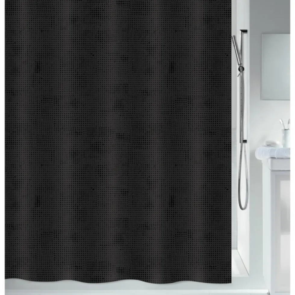 Rideau de douche - 120 x 200 cm - Noir - Polyester - GEORGES SPIRELLA