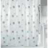 Rideau de douche - 240 x 180 cm - Polyester - blanc et Argent - Milano SPIRELLA