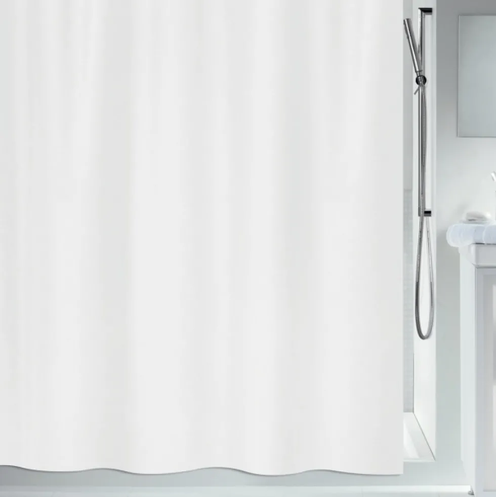 Rideau de douche - 120 x 200 cm - Polyester - Blanc - PRIMO SPIRELLA