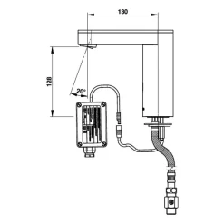 Robinet de lavabo électronique sans contact avec robinet d'arrêt - SO'O PRESTO