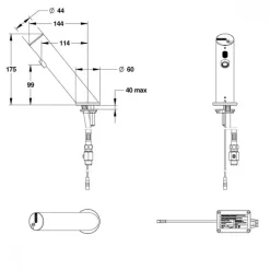 Robinet de lavabo sans contact - sur plage - chromé - Linea PRESTO