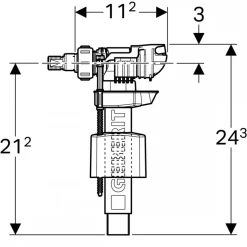 Robinet flotteur wc compact- pour réservoirs à encastrer Geberit -380 GEBERIT