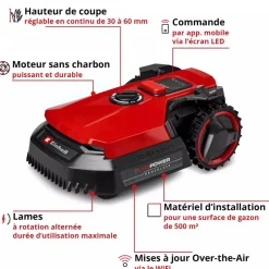 Robot tondeuse FREELEXO 500 + kit d'accessoires - Power X-Change EINHELL