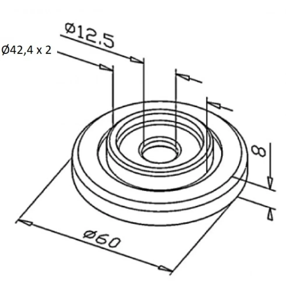 Rosace de finition - pour poteau d'escalier - inox - diamètre 42,4 mm Design Production