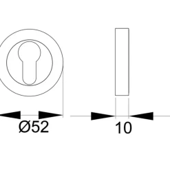Rosace 3 pièces ronde en chromé satiné série EZ1332 bord droit KARCHER DESIGN