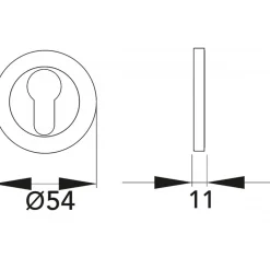 Rosace ronde à clipser en inox poli/satiné Slim Style EZ170 - Ø54mm KARCHER DESIGN