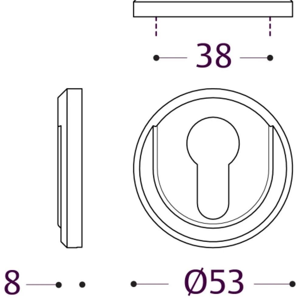 Rosaces pour poignées de porte - inox brossé 304 - Vercy AH 200 VACHETTE
