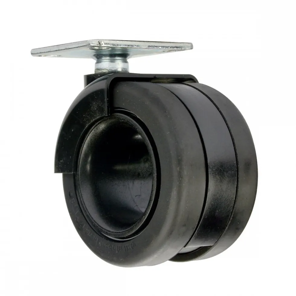 Roulette design Rotola - pivotante - à platine - noir Interges