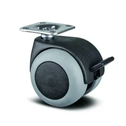 Roulette pivotante à frein table et bureau - platine - ø50mm - Lumina TENTE