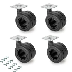Roulettes Hole noires avec plaque de montage - diamètre 65 mm - par 4 EMUCA
