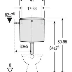 Réservoir indépendant semi-bas simple touche interrompable AP140 GEBERIT