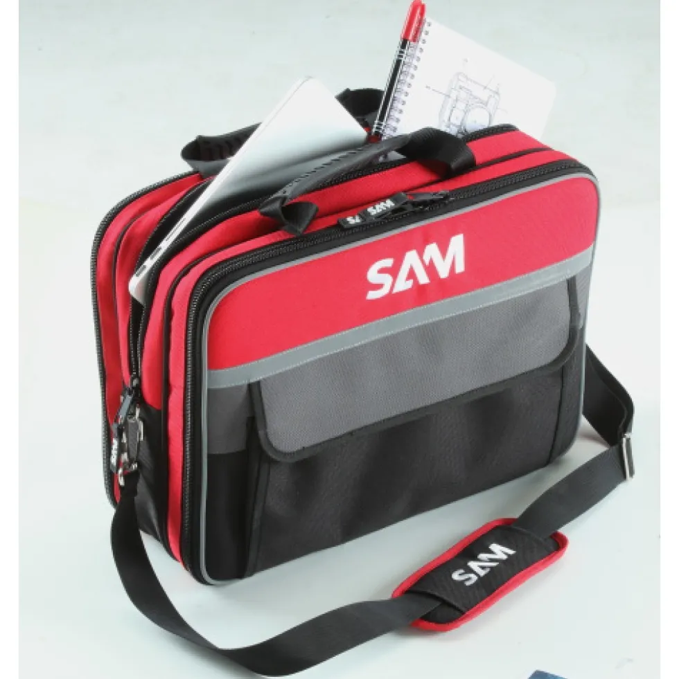 Sac à outils textile de 16 litres - rouge et gris SAM OUTILLAGE