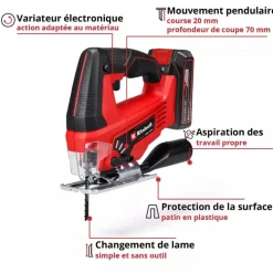 Scie sauteuse sans fil TC-JS 18/70 Li (1x2,5Ah) - Power X-Change EINHELL