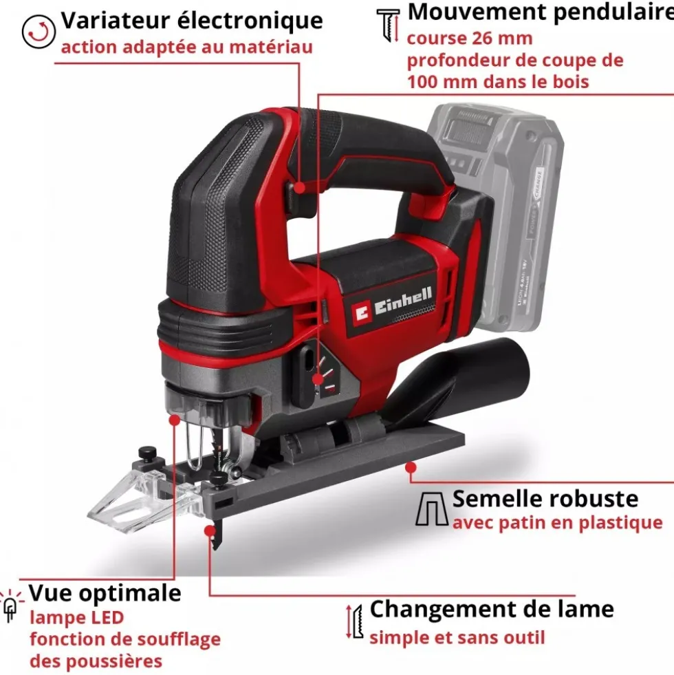 Scie sauteuse sans fil TE-JS 18/100 Li - Solo - Power X-Change EINHELL