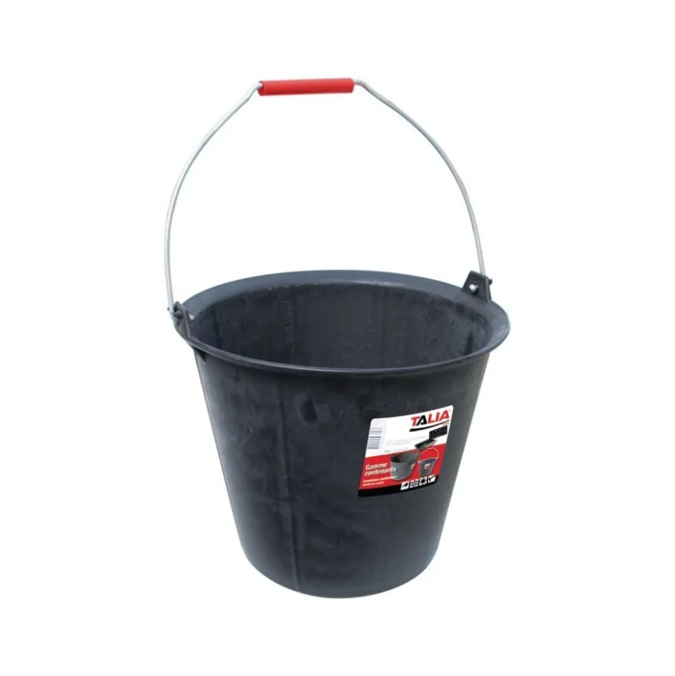 Seau Taliagom® renforcé à ergots - caoutchouc synthétique - 13 L TALIAPLAST