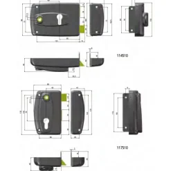 Serrure applique horizontale - fouillot - cylindre européen - Freelox JPM