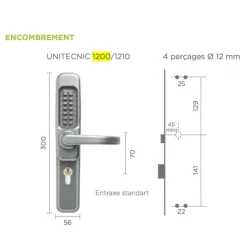 Serrure à code mécanique - code ou clé - 1200 UNITECNIC