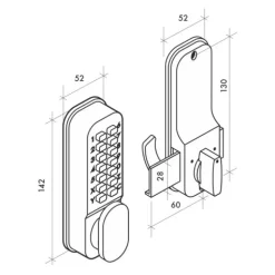 Serrure à code mécanique - pour porte coulissante FTH THIRARD