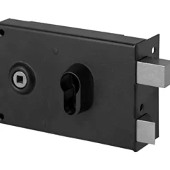 Serrure en applique horizontale avec cylindre européen -noir -à fouillot ABUS