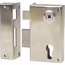 Serrure en applique verticale - inox - cylindre européen - 719 DEVISMES