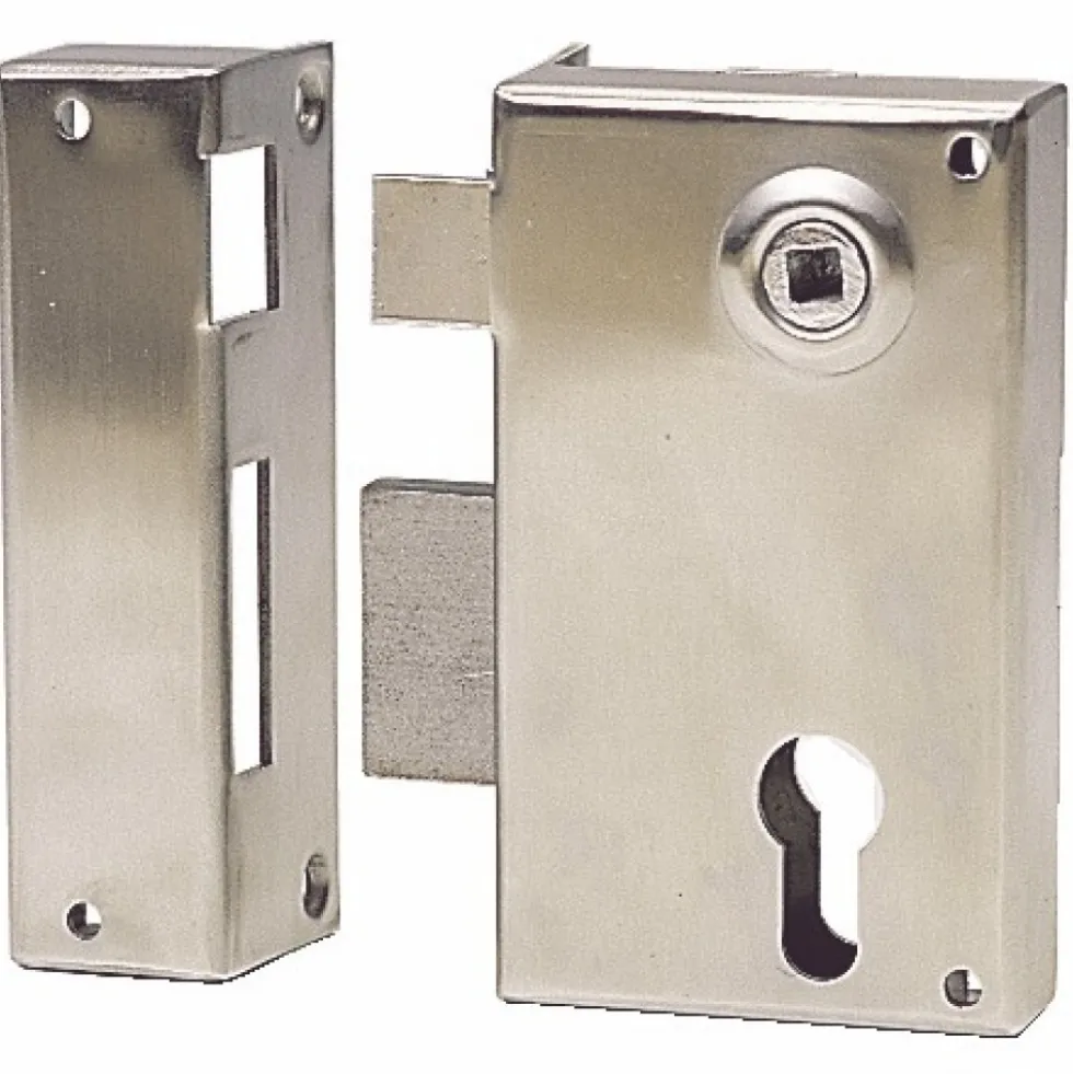 Serrure en applique verticale - inox - cylindre européen - 719 DEVISMES
