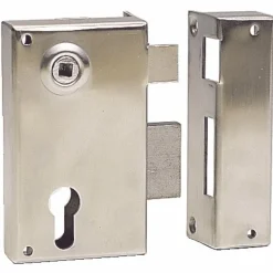 Serrure en applique verticale - inox - cylindre européen - 719 DEVISMES