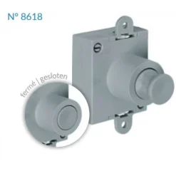 Serrure espagnolette 2 points Push Lock -axe 25 mm -réversible -gris JUNIE