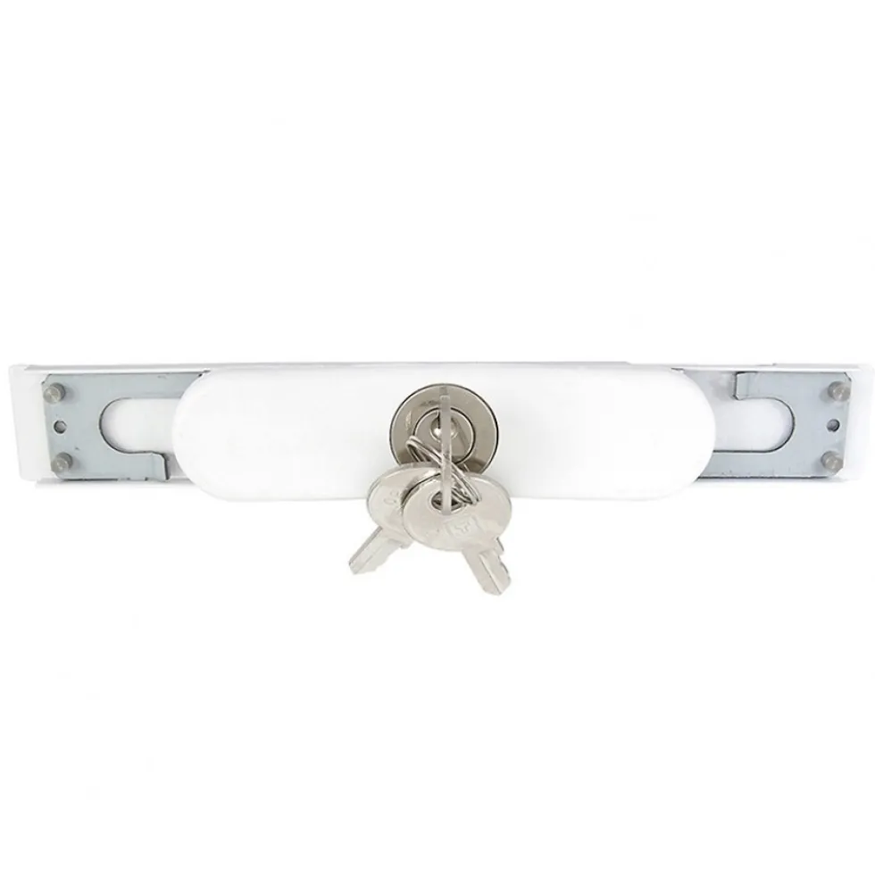 Serrure extraplate pour volets roulants avec 3 clés - blanc TORBEL