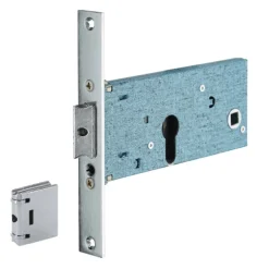 Serrure à larder pour bungalow - axe 67 mm - pêne rouleau ou 1/2 tour FTH THIRARD