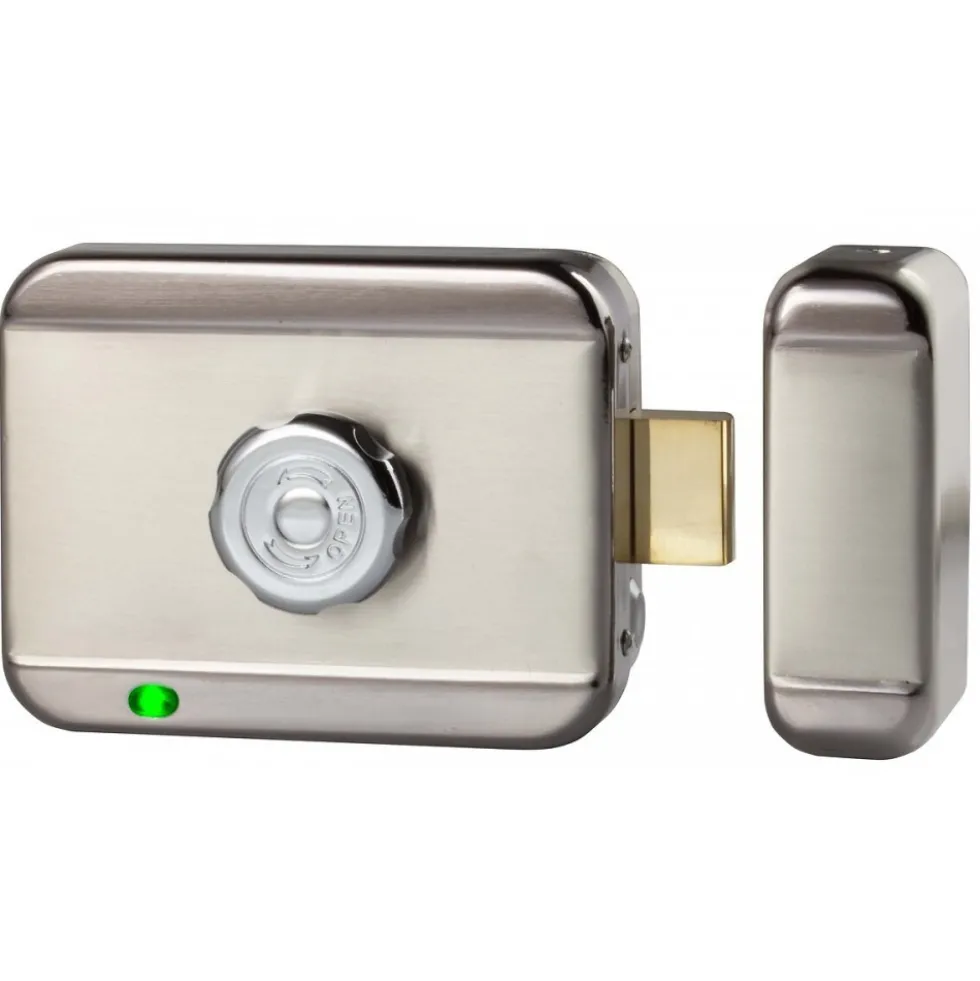 Serrure électrique en applique avec bouton moleté à émission Izyx