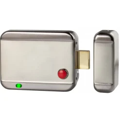 Serrure électrique en applique plaque nue à émission - réversible Izyx