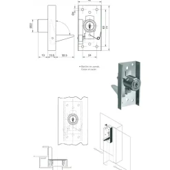 Serrure meuble - pour porte coulissante - 5601 GRAPPIN ANNAT