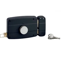 Serrure pour porte de garage à tirage - avec cylindre et bouton FTH THIRARD
