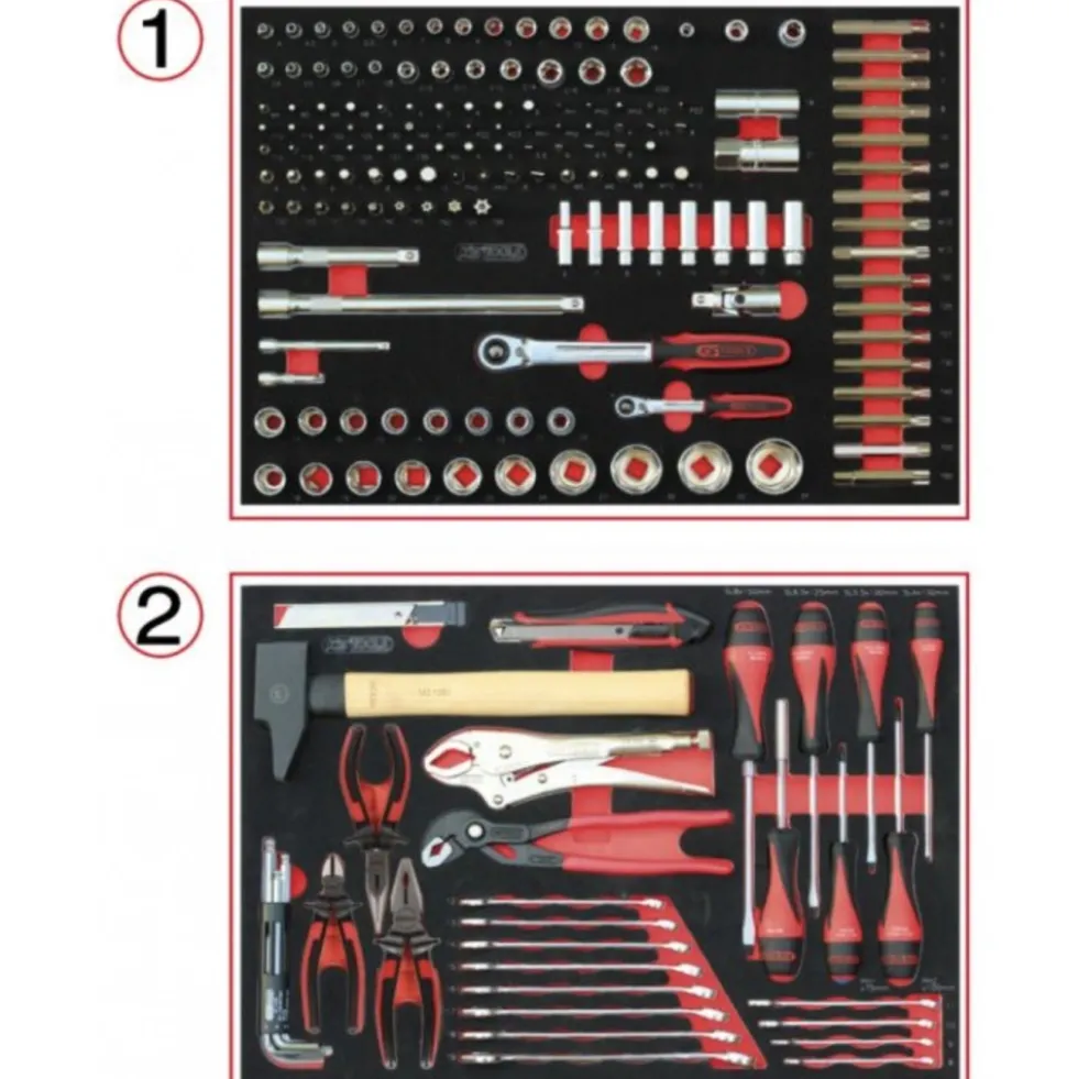 Servante d'atelier Racing - 6 tiroirs - 184 outils KS TOOLS